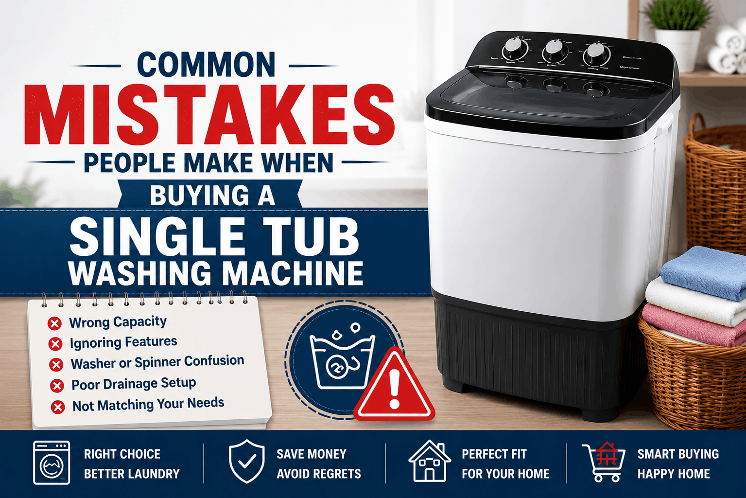 Common Mistakes People Make When Buying a Single Tub Washing Machine