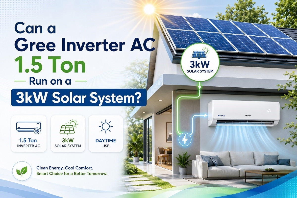 Can a Gree Inverter AC 1.5 Ton Run on a 3kW Solar System?