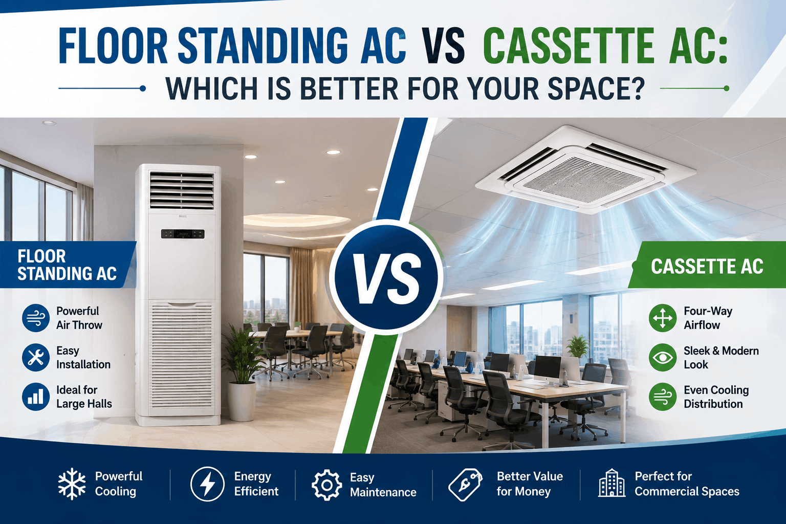 Floor Standing AC vs Cassette AC: Which Is Better for Your Space?