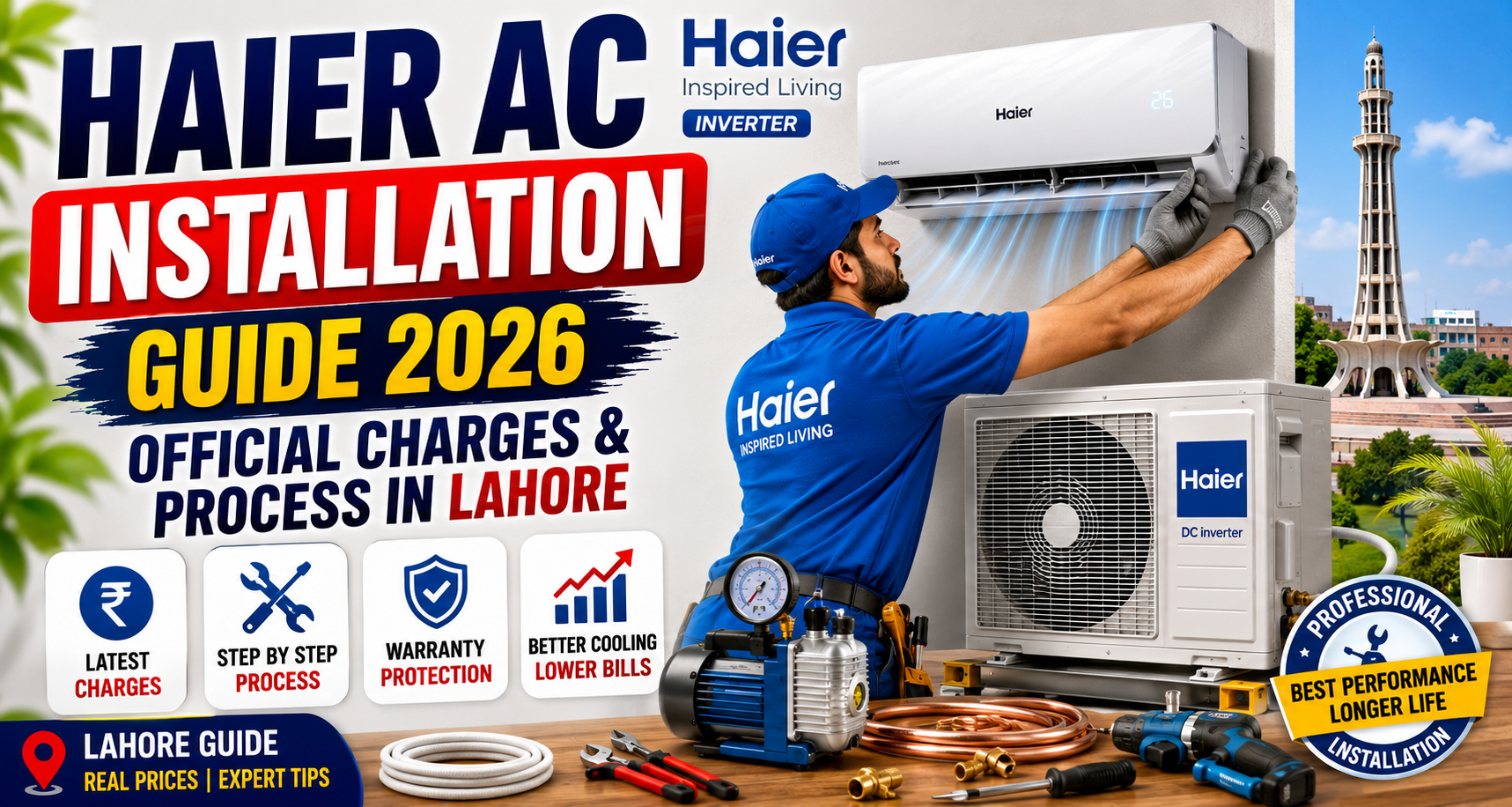 Haier AC Installation Guide 2026: Official Charges & Process in Lahore