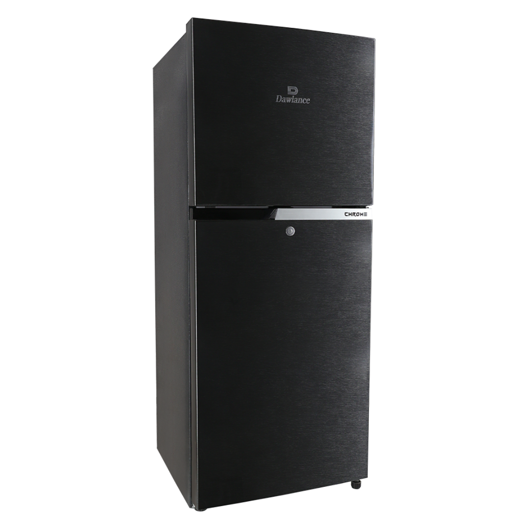Dawlance 9173 WB Chrome Double Door Refrigerator Hairline Black