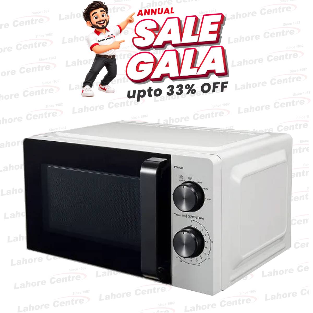EcoStar 20 Liter Mechanical Solo Microwave Oven White on Installments