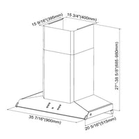 Fotile Perimeter Vent Series Kitchen Hood EMG9030 Dimension