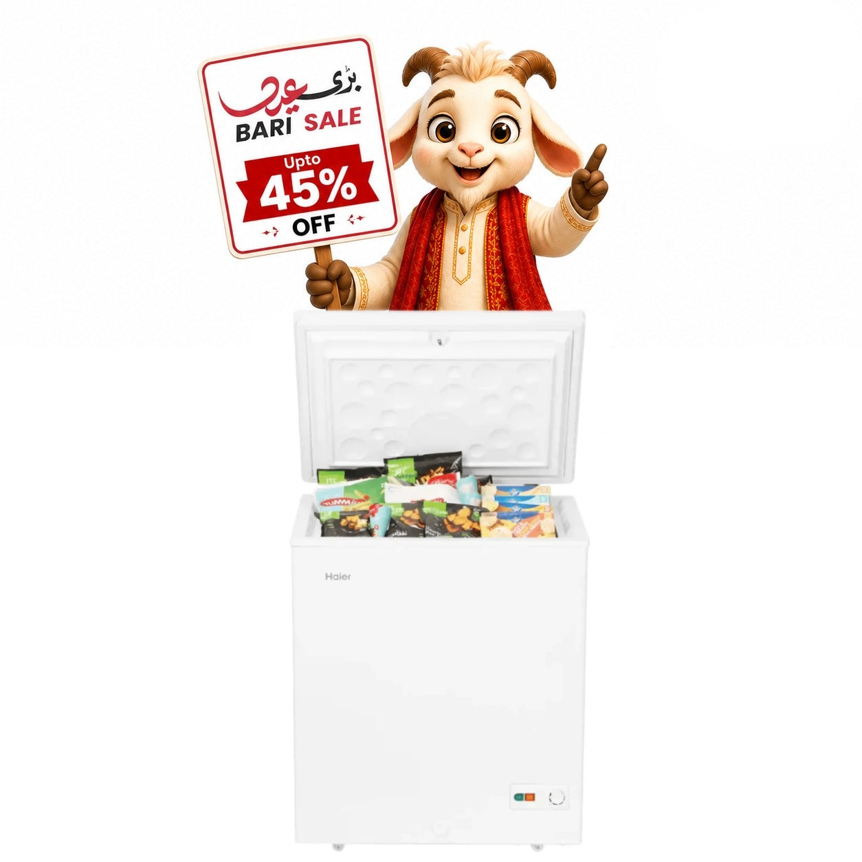 Haier 175 Litres, Hard Top Horizontal Home Freezer HCF-175HC