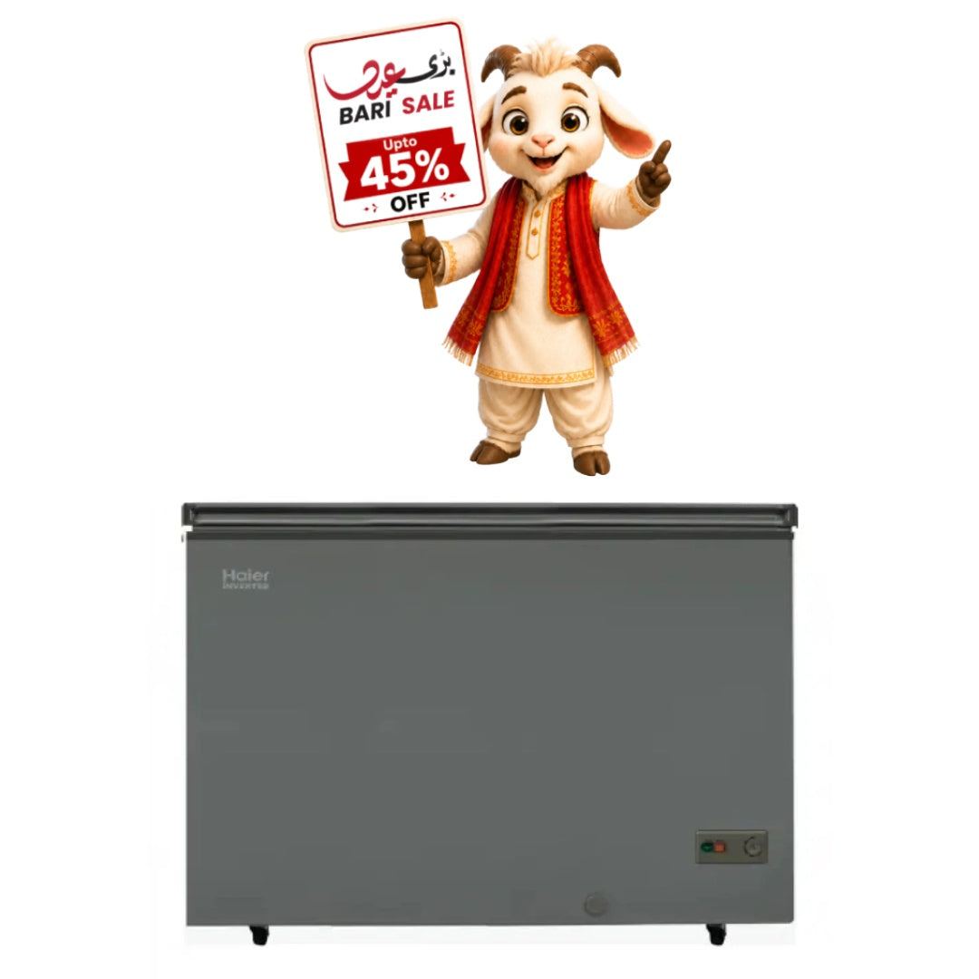Haier Single Door Deep Freezer HDF-345IG Inverter Grey | Bari Eid Bari Sale