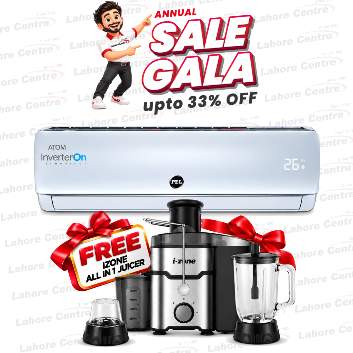 PEL Inverter 1.5 Ton AC With Free Izone All in 1 Juicer Annual Sale Gala