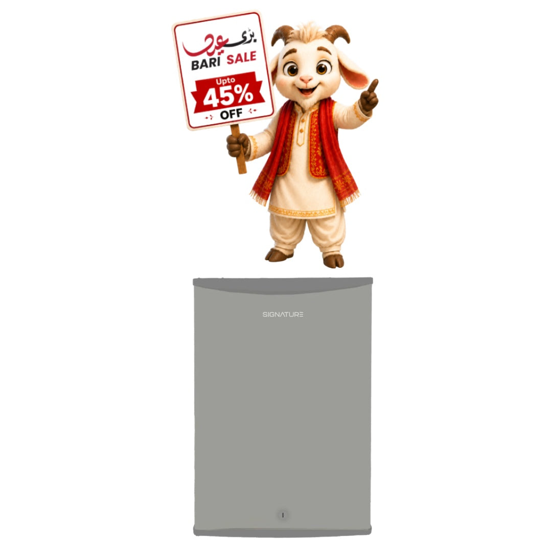 Signature BR50S Single Door Compact Bedroom Refrigerator Silver | Bari Eid Bari Sale