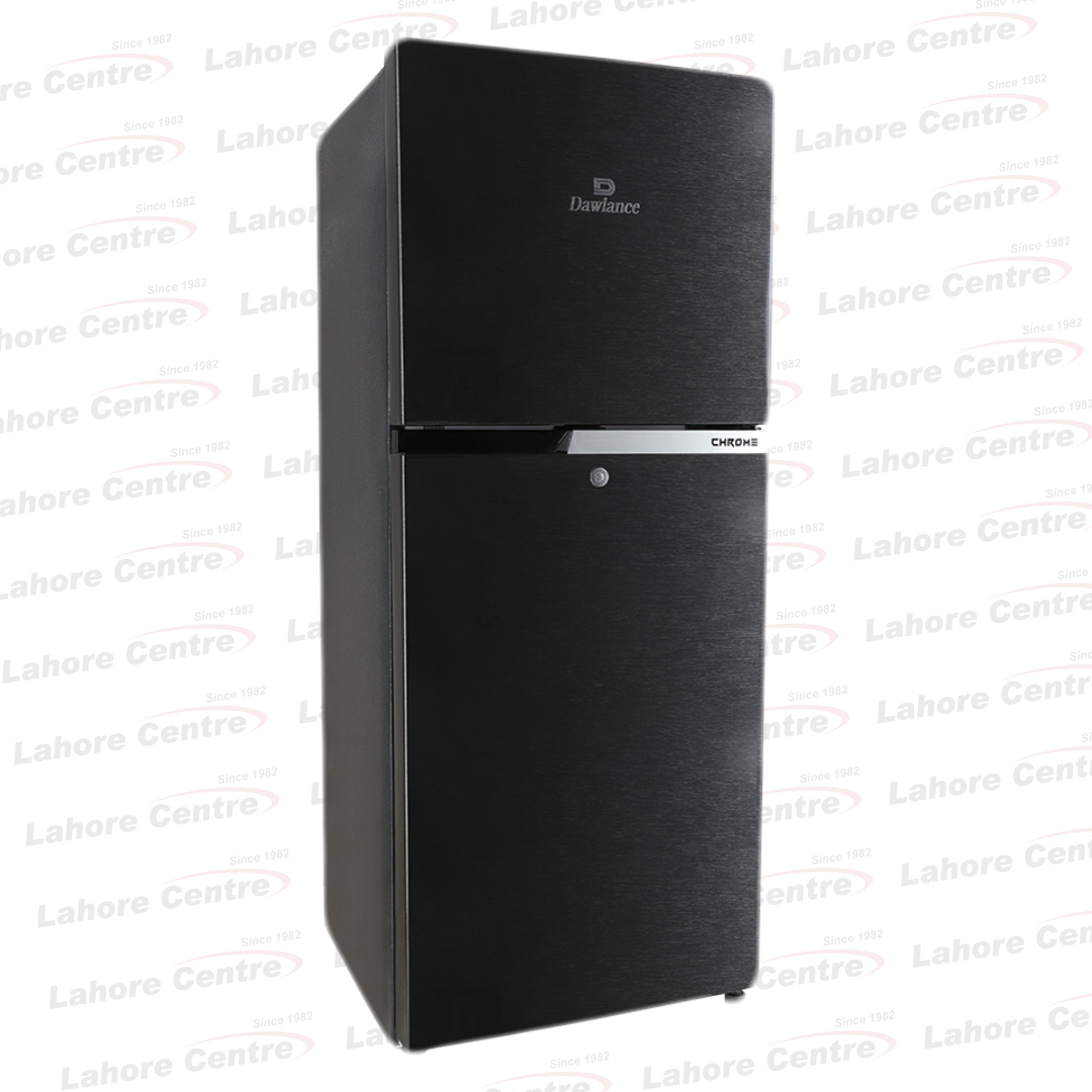 Dawlance 9173 WB Chrome Double Door Refrigerator Hairline Black